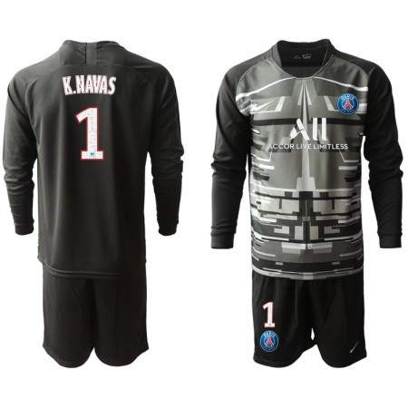 Billige Fotballdrakter Paris Saint-Germain Keeper K NAVAS 1 Barn Draktsett IV 2019/20 Langermet